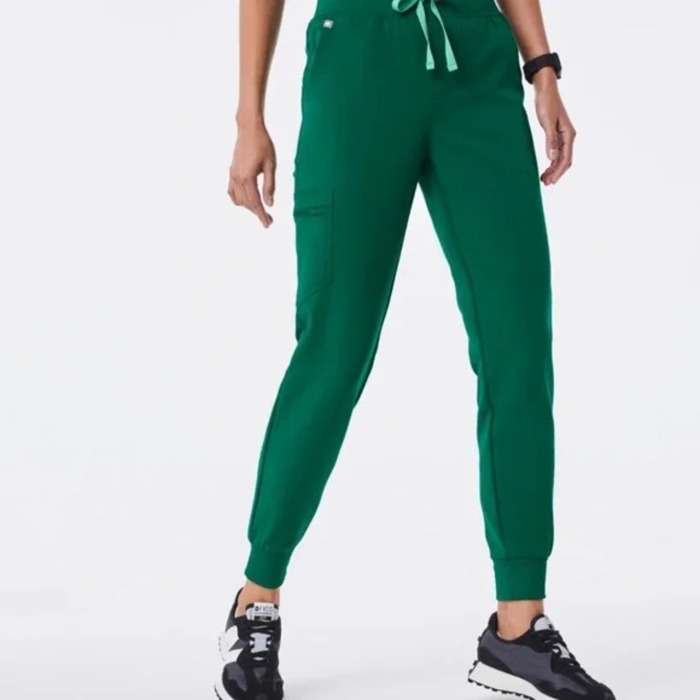 Figs Hunter Green High Waist Zamora Joggers